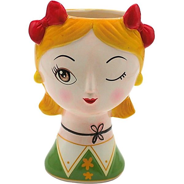Dekohelden24 Dekovase Keramik Vase mit Gesicht günstig online kaufen