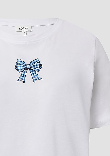 s.Oliver Kurzarmshirt Baumwollshirt mit Stickerei, Volksfest günstig online kaufen