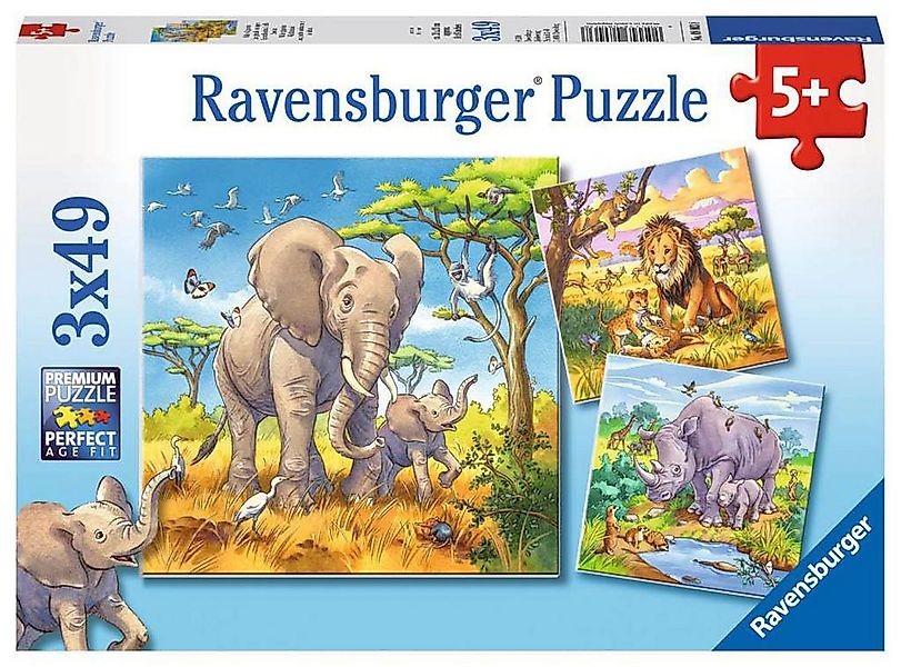 Ravensburger Puzzle Ravensburger 8003 - Wilde Giganten            3x49p, Pu günstig online kaufen