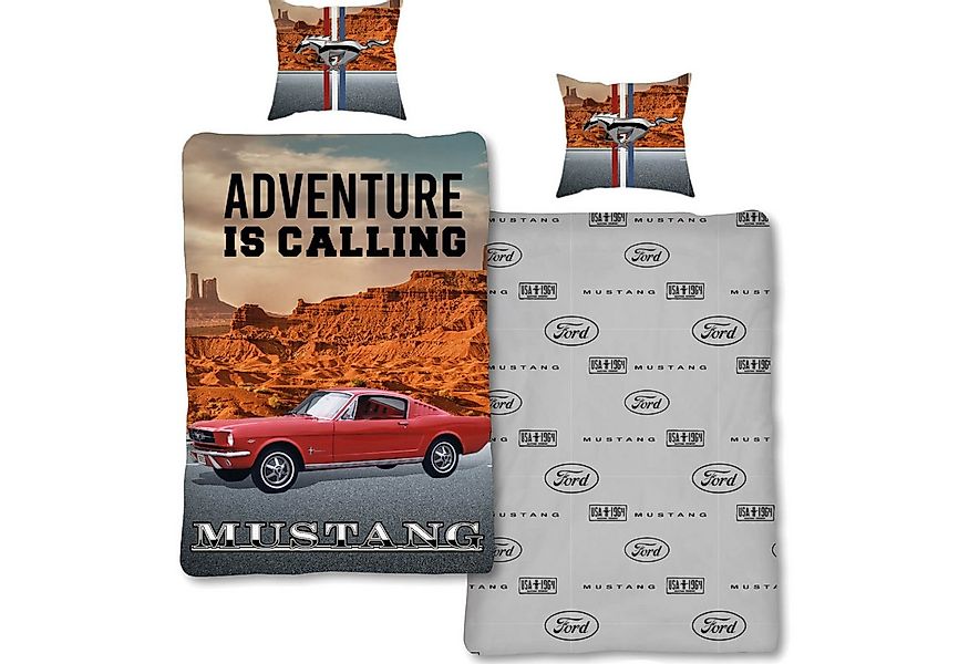 SkyBrands Bettwäsche Ford Mustang Canyon Adventure, Renforcé, 2 teilig, Old günstig online kaufen