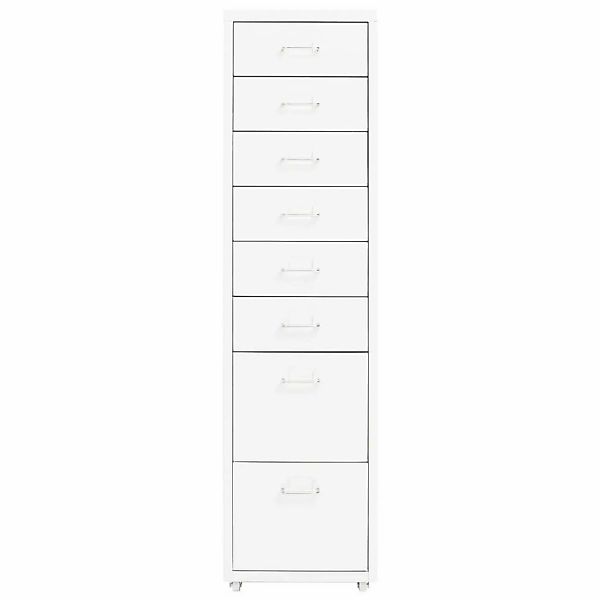 vidaXL Aktenschrank Aktenschrank mit Rollen Weiß 28x41x109 cm Metall günstig online kaufen