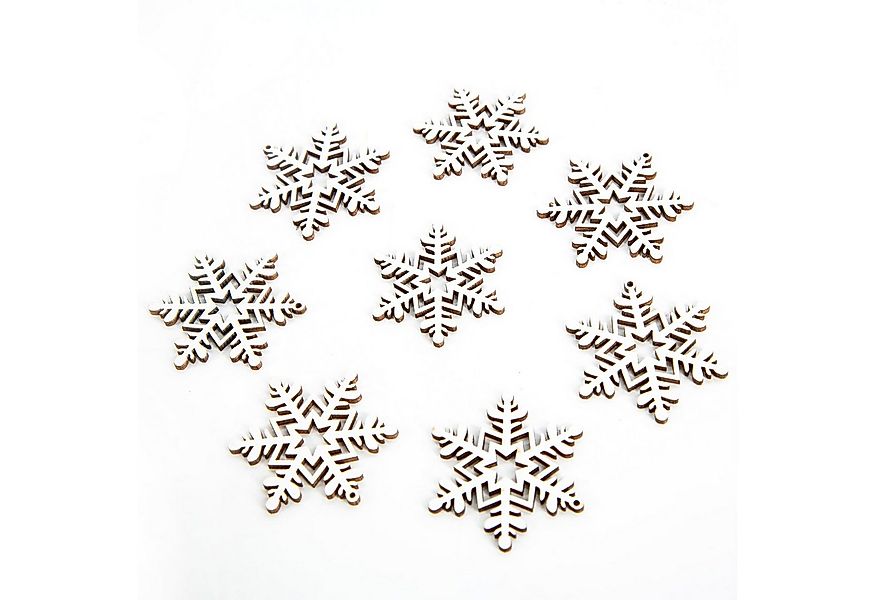 Logbuch-Verlag Dekofigur 8 Holz Schneeflocken weiß Ø 4 cm – Streudeko für W günstig online kaufen