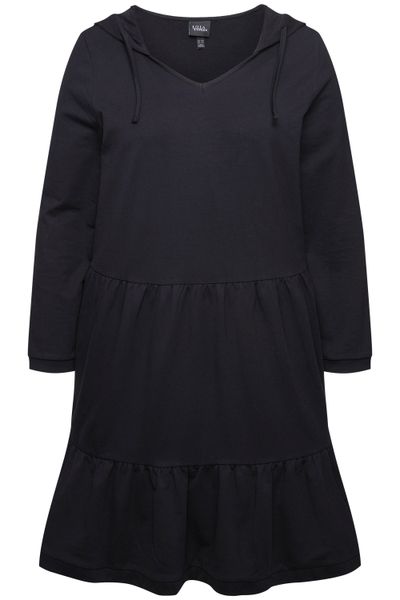 Ulla Popken Midikleid Sweatkleid Kapuze A-Linie günstig online kaufen
