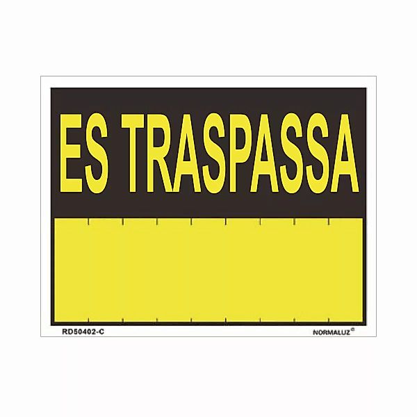 Schild Normaluz Es Traspassa Pvc (35 X 45 Cm) günstig online kaufen