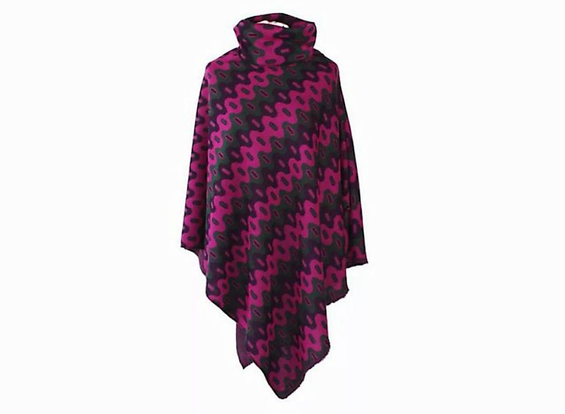 dunkle design Poncho Poncho mit Kragen Lila Grün Retro günstig online kaufen