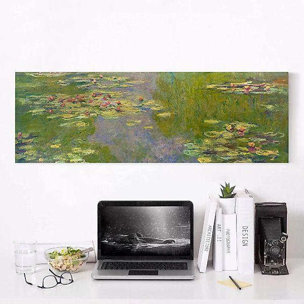 Leinwandbild Blumen - Panorama Claude Monet - Grüne Seerosen günstig online kaufen