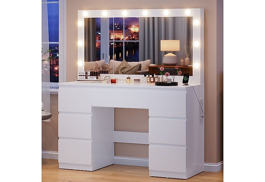 HOMALL Schminktisch Großer Schminktisch, Maße 120 x 40 x 140 cm, mit Schmuc günstig online kaufen