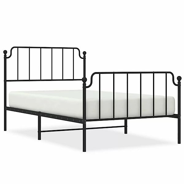 vidaXL Bettgestell mit Kopf- und Fußteil Metall Schwarz 107x203 cm Modell 1 günstig online kaufen