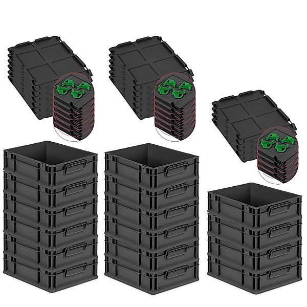 PROREGAL SuperSparSet 16x Eurobox Nextgen Grip Mit Auflagedeckel Und Grünen günstig online kaufen