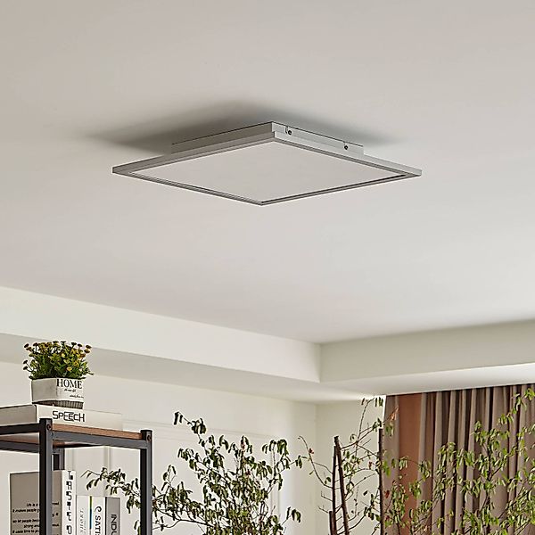 Lindby LED-Panel Livel, 4000K, 40 cm x 40 cm, silber, Metall günstig online kaufen