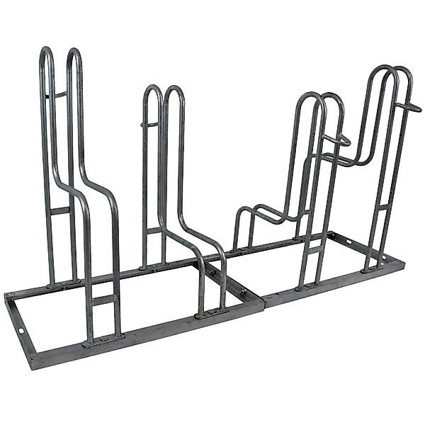 TRUTZHOLM Fahrradständer für 4 Fahrräder Höhenversetzt 140 x 75,5 cm Stahl günstig online kaufen