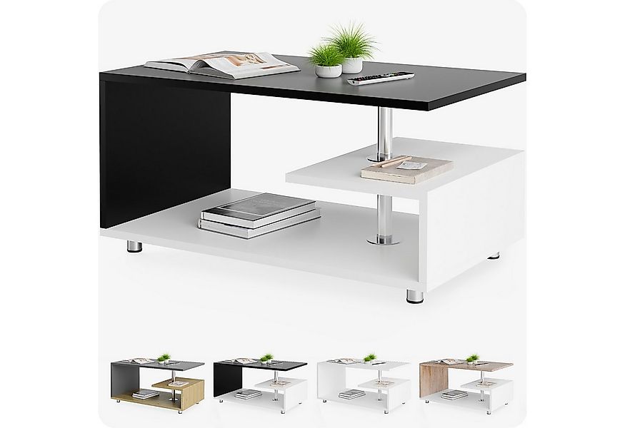 Casaria Couchtisch Orlando, Stauraum Ablagen Holz Modern Höhenverstellbar 9 günstig online kaufen