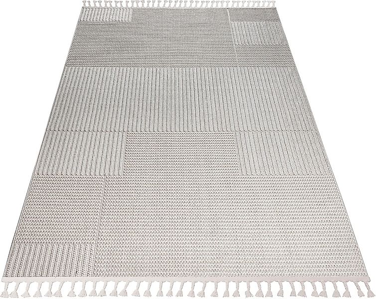 my home Teppich Nathan, rechteckig, Höhe: 6 mm, Woll-Optik, Hoch-Tief Struk günstig online kaufen