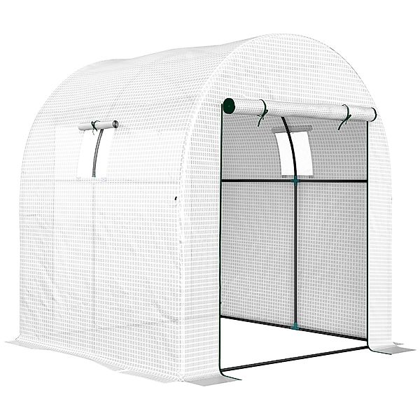 Outsunny Garten-Tunnelgewächshaus 1,8x1,8x2 m mit 2 aufrollbaren Türen und günstig online kaufen