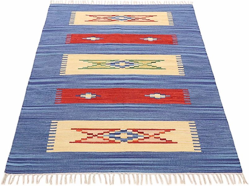 carpetfine Teppich »Kelim Tara«, rechteckig, 5 mm Höhe günstig online kaufen