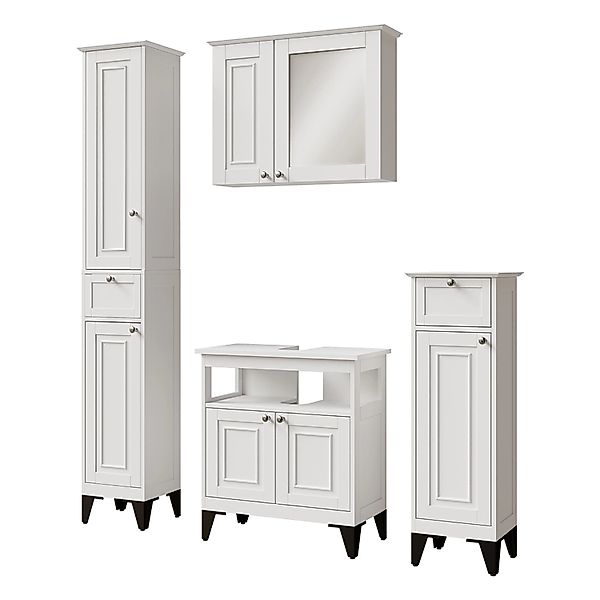 Vicco Badmöbel-Set Vanity Weiß 4 Teile günstig online kaufen