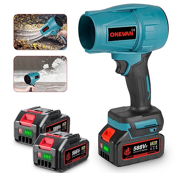 ONEVAN Akku-Laubbläser Turbo Gebläse 360 km/h Jet Fan mit 2 Akuus, Elektris günstig online kaufen