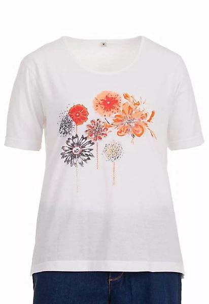 zeitlos T-Shirt zeitlos T-Shirt Kurzarm Rundhals Blume Stein Applikation günstig online kaufen