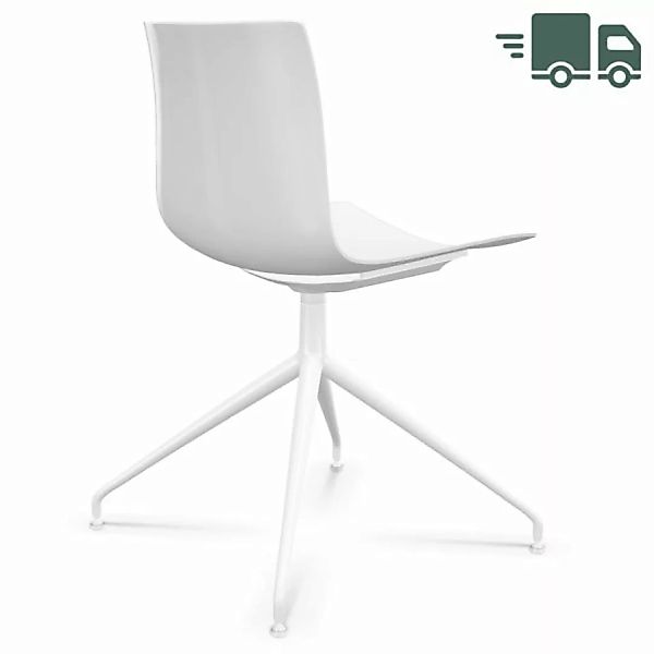Arper CATIFA 46 0368 Stuhl mit Drehfußgestell Alu weiß günstig online kaufen