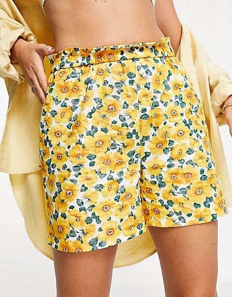 Vila – Shorts mit Blumenmuster, Kombiteil-Mehrfarbig günstig online kaufen