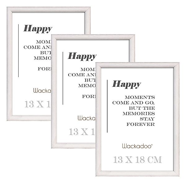 Wackadoo Living Bilderrahmen-Set HAPPY mit Glasscheibe günstig online kaufen