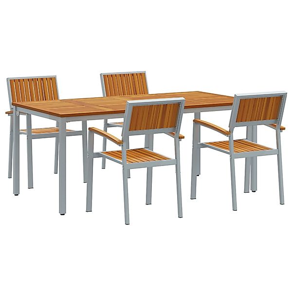 vidaXL 5-Teiliges Gartentischset aus Solidem Akazienholz und Metall 3284425 günstig online kaufen