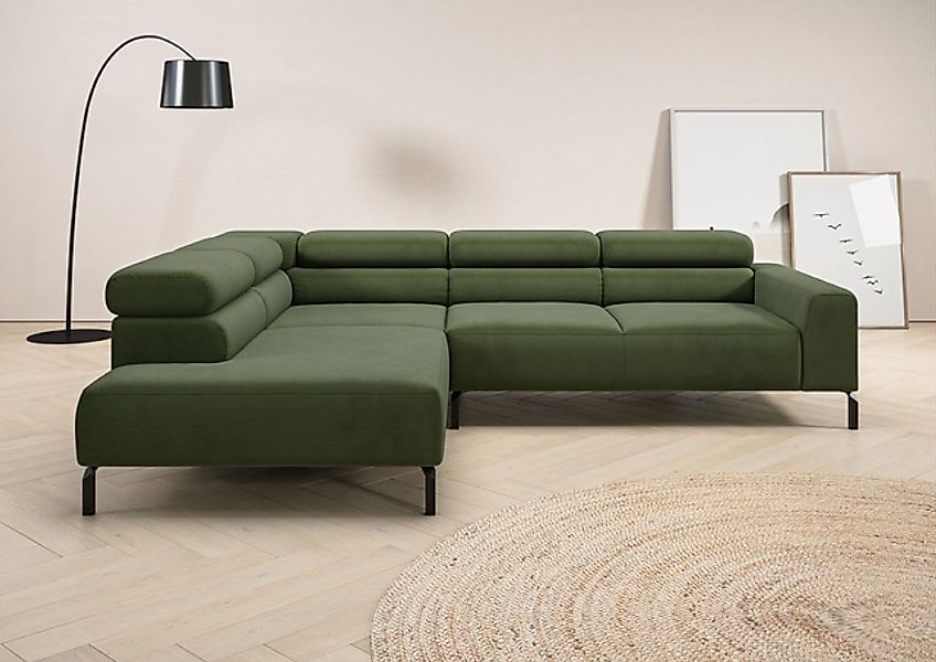 Places of Style Ecksofa »Antonelli, L-Form, inkl. Kopfteilverstellung, Brei günstig online kaufen