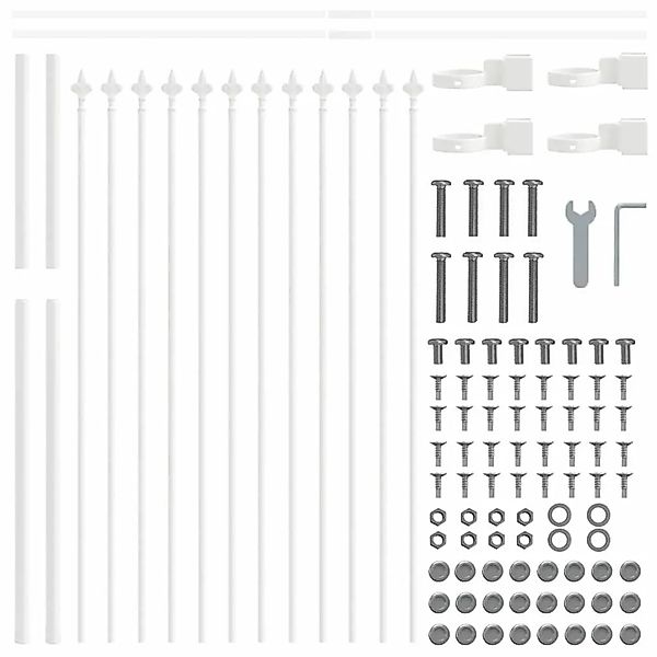 vidaXL Gartenzaun Weiß 1,7 x 0,8 m Pulverbeschichteter Stahl 42003879 günstig online kaufen