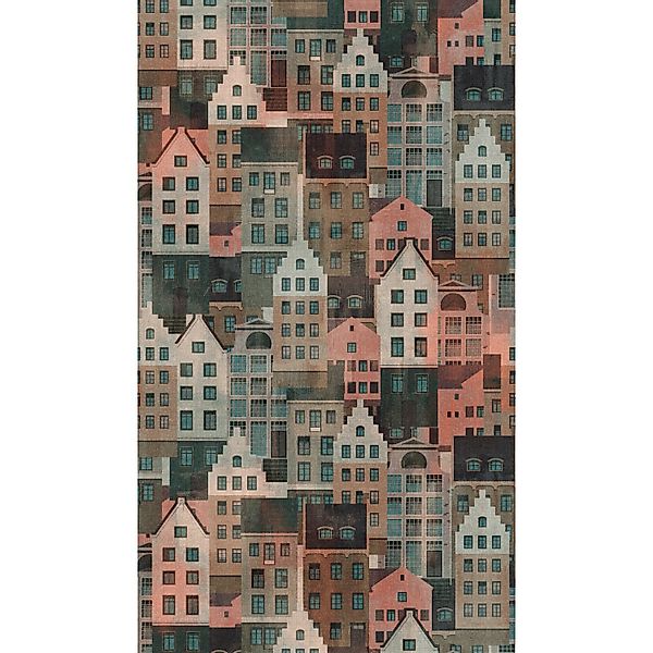 A.S. Creation Fototapete Gebäude 1,59 m x 2,8 m Blau-Rosa FSC® günstig online kaufen