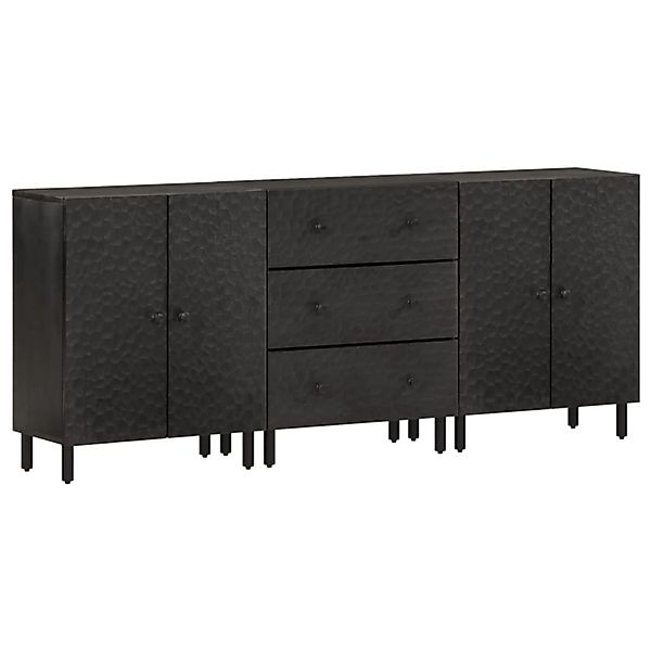 vidaXL Beistellschränke 3 Stk Schwarz 60x33x75 cm Massivholz Mango 3206284 günstig online kaufen