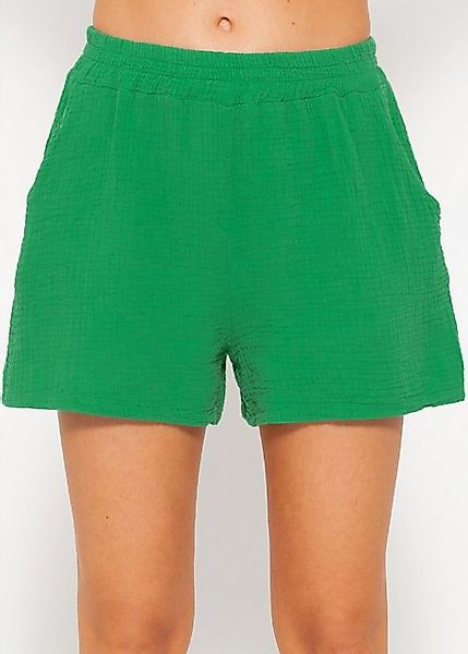 SASSYCLASSY Shorts High-Waist Musselin Shorts Damen aus Baumwolle Musselinh günstig online kaufen