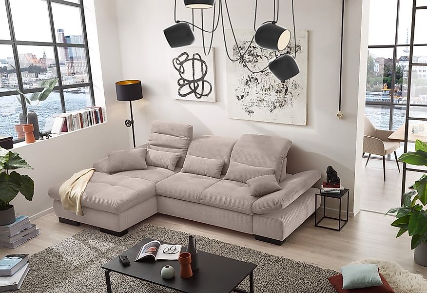 set one by Musterring Ecksofa »SO4100 V«, mit verstellbaren Kopfteilen, wah günstig online kaufen