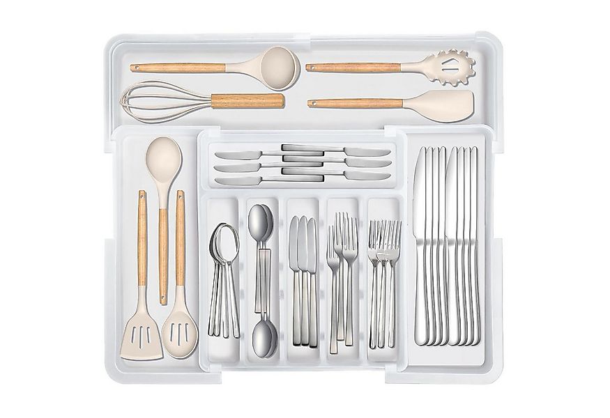 OSTWOLKE Besteckeinsatz Erweiterbarer Besteckkasten für Schubladen für Löff günstig online kaufen