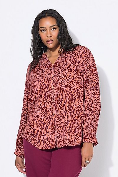 Studio Untold Hemdbluse Bluse Loose Shape Krepp Color Zebra Rüschen günstig online kaufen