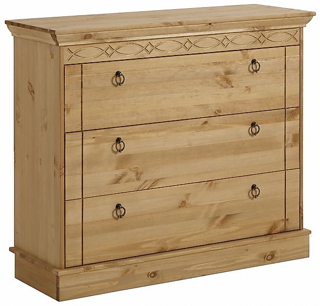 OTTO home Schubkastenkommode "Indra" aus massiver Kiefer, mit 3 Schubladen, günstig online kaufen
