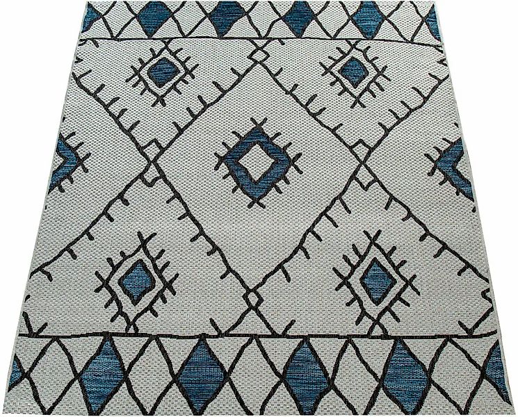 Paco Home Teppich "Kuba 124" rechteckig 4 mm Höhe Flachgewebe, Rauten Desig günstig online kaufen