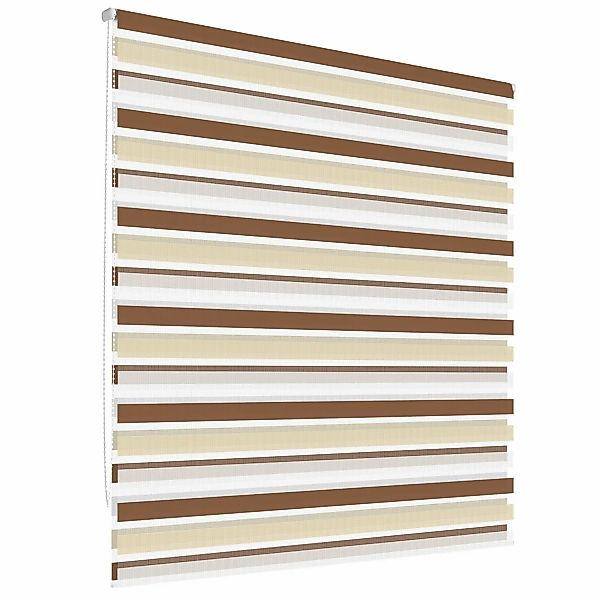 ECD Germany Doppelrollo 45 x 150 cm Weiß-Beige-Braun Klemmfix ohne Bohren günstig online kaufen