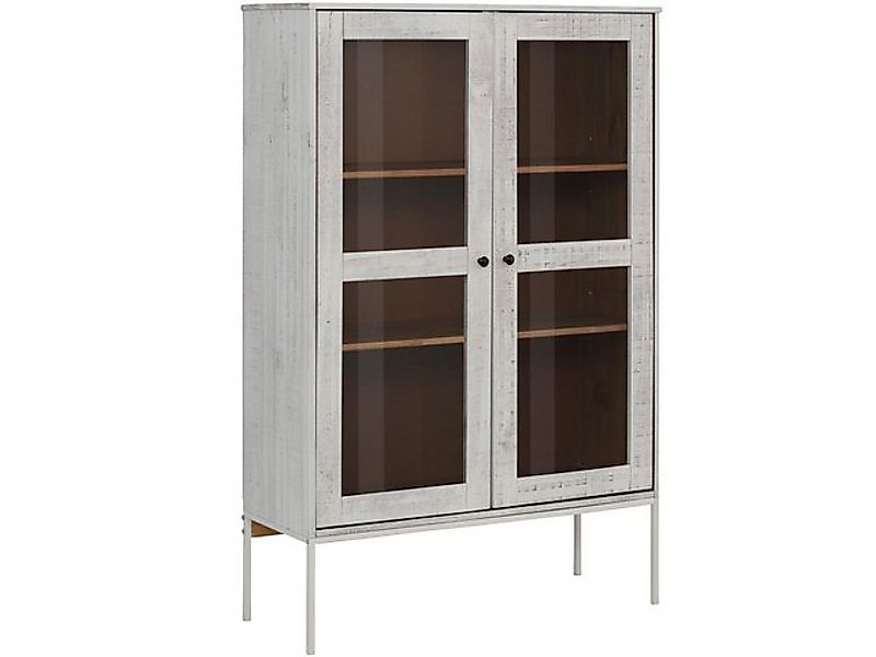 loft24 Vitrine Franko Standvitrine, Vitrinenschrank, 2 Glastüren, Kiefer, L günstig online kaufen