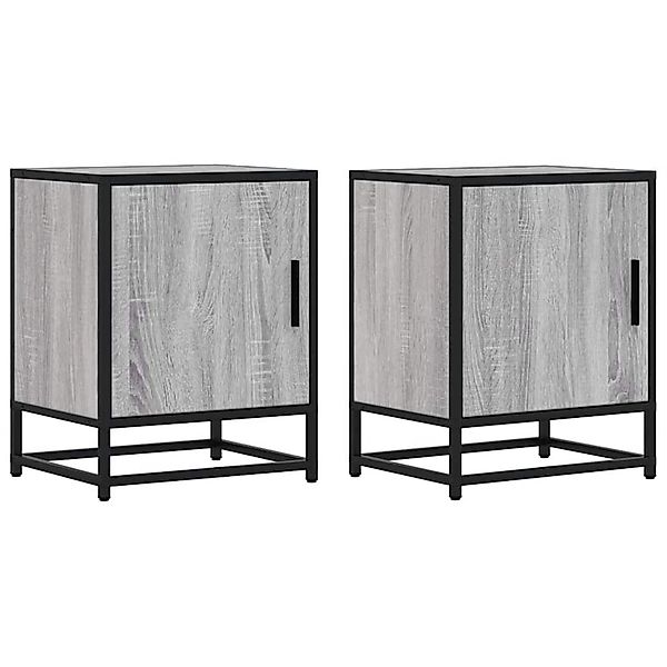 vidaXL Nachttische 2 Stk, Grau Sonoma 40x31x50 cm Holzwerkstoff Metall 8487 günstig online kaufen
