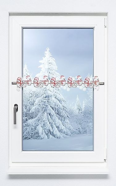 Plauener Spitze® Scheibengardine Wintervögel (1 St), günstig online kaufen