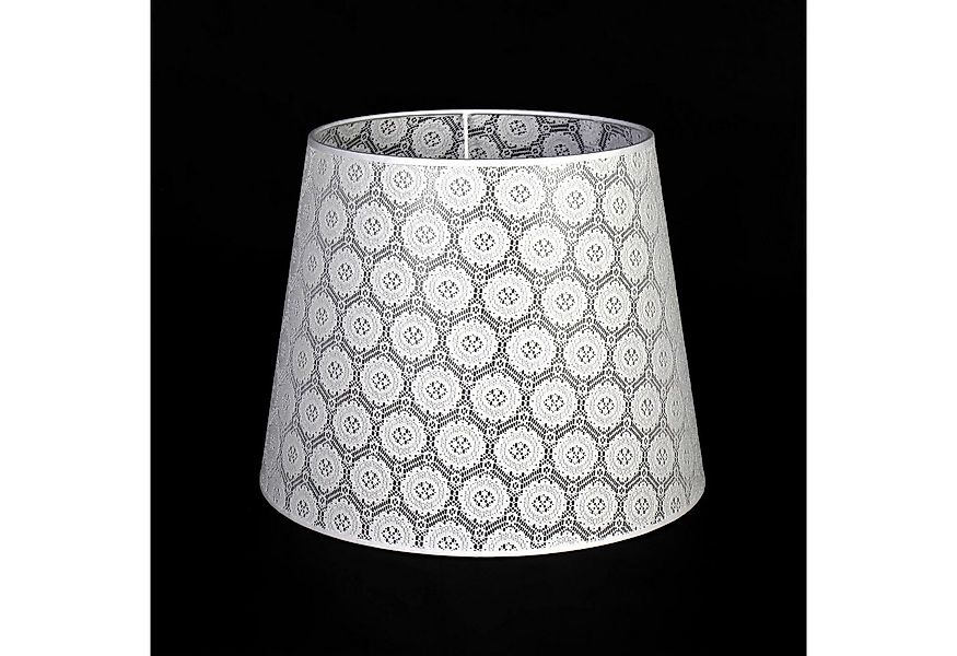 Licht-Erlebnisse Lampenschirm WILLOW, Stoffschirm Spitze Weiß Ø 38 cm konis günstig online kaufen