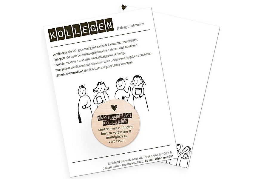 Logbuch-Verlag Dekofigur Abschiedskarte für Kollegen mit Glückstaler aus Ho günstig online kaufen