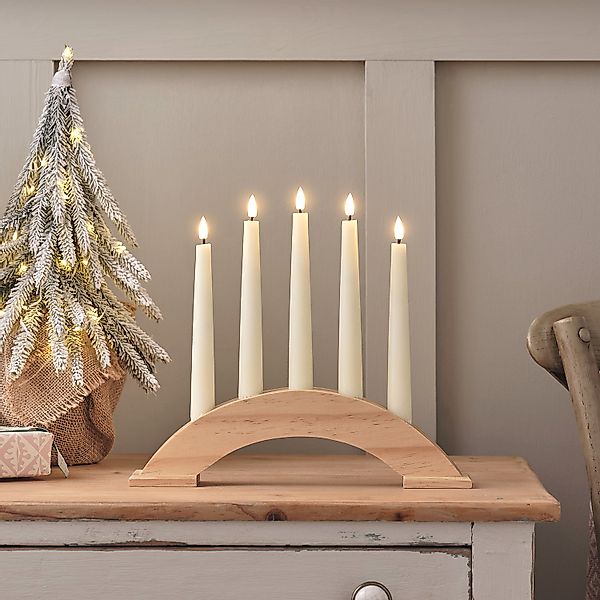 Lights4fun LED-Kerze TruGlow® LED Kerzenbrücke Echtwachs günstig online kaufen