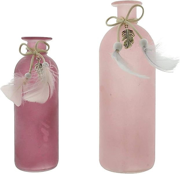 Dekoleidenschaft Tischvase aus Glas in rosa günstig online kaufen