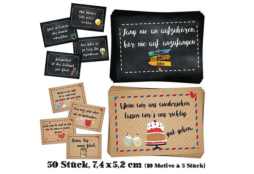 Logbuch-Verlag Dekofigur 50 Sprüche Aufkleber Etiketten 10 x 5 cm Motivatio günstig online kaufen