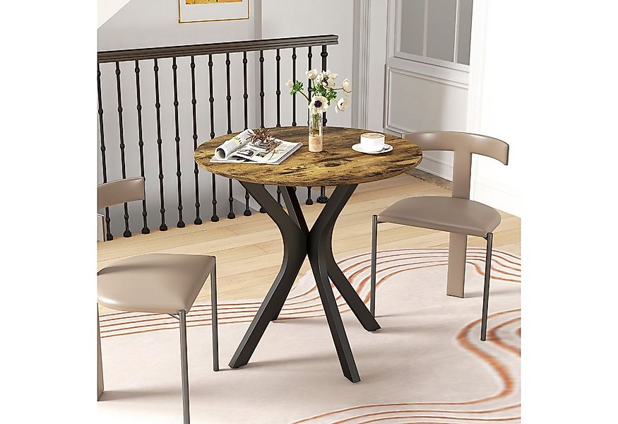 HOMCOM Esstisch mit Spider-Stahlgestell (Esszimmertisch, 1-St., Runder Küch günstig online kaufen