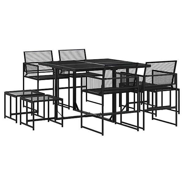 vidaXL 9-tlg Garten-Essgruppe Schwarz Poly Rattan Modell 8 günstig online kaufen