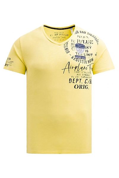 CAMP DAVID T-Shirt V-Neck mit Used günstig online kaufen