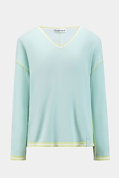 Zaubermond Strickpullover Strickpullover mit Kontrast MINT günstig online kaufen