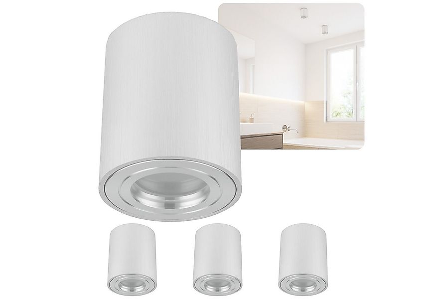 Sweet LED Aufbauleuchte 4er Set IP44 Bad & Feuchtraum GU10 Aluminium Aufbau günstig online kaufen